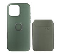 Peak Design Mobile Custodia quotidiana per iPhone 16 Pro Max + portafoglio Slim Salvia senza occhiello per le dita