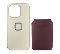Peak Design Mobile Custodia quotidiana per iPhone 16 Pro + portafoglio Slim senza occhiello per le dita