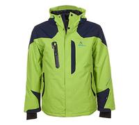 Peak Mountain Cetal/tg - Giacca da sci + manicotto + cintura da neve, Uomo, Verde, Taglia produttore:S