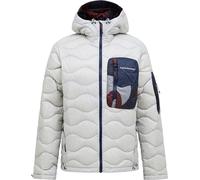 Peak Performance - Giacca con cappuccio ultraleggera e comprimibile - M Aop Helium Utility Down Antarctica 333 Snowbank in Pelle - Taglia S - Bianco
