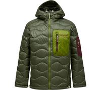 Peak Performance - Piumino caldo da scialpinismo - M Helium Utility Down Hood Pine Needle Mosswood in Pelle - Taglia L - Kaki