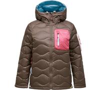 Peak Performance - Piumino caldo da scialpinismo - W Helium Utility Down Hood Terrain Tan Mountain Blush in Pelle - Taglia M - Marrone