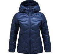 Peak Performance - Piumino in piuma con cappuccio - W Helium Down Hood Jacket Blue Shadow per Donne in Pelle - Taglia S - Blu navy