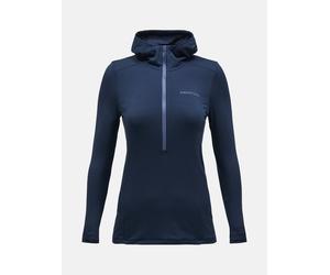 Peak Performance Women Light Hooded Fleece Half Zip Salute Blue L