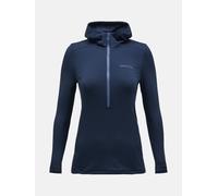Peak Performance Women Light Hooded Fleece Half Zip Salute Blue Xl