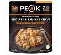 Peak Refuel Biscotti e Gravy | Premium Freeze Dried Camping Food | Backpacking & Hiking MRE Meals | Basta aggiungere acqua, 100% carne vera, 34 g di proteine | 2 sacchetti da servizio (2 astice)