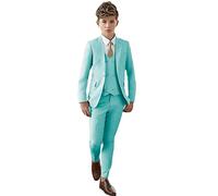 Peak Risvolto Vestito per Ragazzi Slim Fit Blazer Gilet Pantaloni Partito Abito Formale Bambino Smoking Matrimonio, Blu, 10 Anni