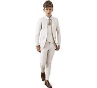 Peak Risvolto Vestito per Ragazzi Slim Fit Blazer Gilet Pantaloni Partito Abito Formale Bambino Smoking Matrimonio, Avorio, 10 Anni