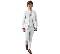 Peak Risvolto Vestito Slim Fit Blazer Gilet Pantaloni per Ragazzi - Abito Formale Smoking Matrimonio