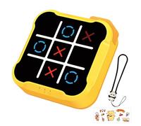 PEAKGEAR Gioco elettronico Tic Tac Toe Bolt 4 in 1, puzzle 4 in 1, gioco portatile per allenamento della memoria, giocattolo portatile da viaggio per bambini e adulti (giallo), per feste in famiglia e