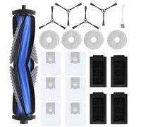 PeakLife 20 Kit di Accessori per Ecovacs Deebot T50 Omni, T50 Pro Omni, 1 Spazzola Principale, 4 Spazzole Laterali, 4 Filtri, 4 Panni, 6 Sacchetti, 1 Spazzola Pulizia, Ricambi per Robot Aspirapolvere