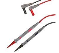 PeakTech 1 coppia di puntali flessibili per multimetro 120 cm, puntali da 4 mm, 1000 V AC/DC, 10A, CAT III/IV, 1 pezzo, TKS-2, grigio