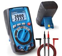 PeakTech 1021 - Multimetro digitale CAT III 600V True RMS compatto e robusto con display 4000 conteggi - Misuratore professionale per elettricisti con auto-range, 400µA/mA, Ohm, Cap, Hz e tester di