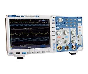PeakTech 1360 - Oscilloscopio multifunzione 3 in 1 a 2 canali/100 MHz con schermo TFT a colori da 20 cm 1GS/s, Generatori di segnale, Multimetro digitale con LAN/USB, Interfaccia VGA