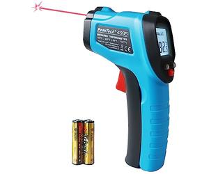 PeakTech 4935 Termometro/pirometro a infrarossi con laser, -50°C ... 400°C, rapporto punti di misura 12:1, per la misurazione rapida della temperatura superficiale 0,5sec, emissività 0,95 fissa