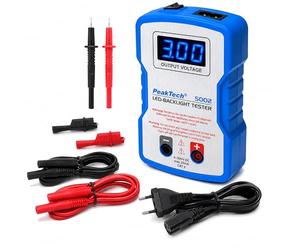 PeakTech 5002 - Tester LED 0-300 V DC, lampade LED e componente, tester con soft-start, tester di illuminazione TV Backlight inclusi accessori, strumento di prova, riparazione della luce, tensione di