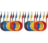 PeakTech 7050-4 cavi di misurazione, 150 cm, cavo di prova multimetro, cavi di laboratorio, cavo di misurazione con connettore a banana da 4 mm, impilabile, in 4 colori (Confezione da 2)