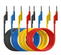 PeakTech 7050-4 cavi di misurazione, 150 cm, cavo di prova multimetro, cavi di laboratorio, cavo di misurazione con connettore a banana da 4 mm, impilabile, in 4 colori