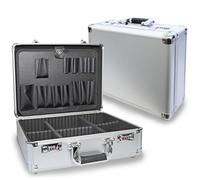 PeakTech 7245 A - Cassetta degli attrezzi vuota con scomparti e portautensili, cassetta degli attrezzi per cacciaviti, utensili elettrici, set di attrezzi e accessori con telaio in alluminio, colore