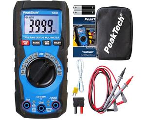 PeakTech P 1041 - Multimetro Digitale TRMS 4.000 Conti, Range Automatico, Tester Tensione, Corrente, Resistenza, Capacità e Continuità, 600V - CAT III