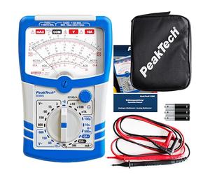 PeakTech P 3385 Multimetro analogico con voltmetro amperometro ohmetro tester di continuità fino a 600 V AC DC 10 A adatto per installazioni elettriche 230 V