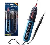 PeakTech P1094 - Tester digitale a 2 poli AC/DC da 12V a 400V - Tester di corrente di alta qualità con display a LED e segnale acustico - Voltmetro con classe di protezione IP54 - CAT III 400V