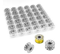 PEAKTOP 36 Pezzi Spolette per Macchina da Cucire, Metallo Comune Bobina Macchina da Cucire, Rocchetti per Macchina da Cucire con Scatola, Scatola per Bobine Filo, Bobine Macchina da Cucire