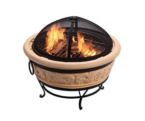 Peaktop - Braciere da Esterno, Rotondo Design 68 cm, a Legna HR26303AA-S