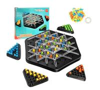 PEAKTOP Giochi da Tavola, Rubber Band Game, Triggle Gioco da Tavola con Elastici, Scacchi Triangolo Catena, Strategico Scacchiera Triangolare Giocattoli, per 2 a 4 Giocatori Bambini e Adulti