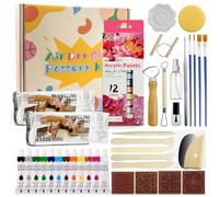 PEAKTOP Set di ceramiche per la casa, per bambini e adulti, ceramiche senza bruciare, argilla, autoasciuganti, fai da te, creativo in ceramica, per compleanni e feste di famiglia