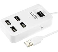 PeakTrend Mini hub portatile USB 2.0 a 4 porte ad alta velocità 480 Mbps con interruttore on/off cavo da 1,2 m per lunghe distanze. Supporto hard disk HDD da 1 Tb, tablet, cellulare, pendrive,