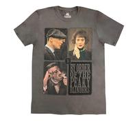 Peaky Blinders - Maglietta da ritratti in cotone per adulti unisex, Grigio Carbone, S
