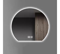 Pealihuy Specchio da bagno a mezzaluna a LED, specchio per il trucco intelligente dimmerabile, specchio da parete retroilluminato antiappannamento, HD Clarity, luce bianca/calda/neutra