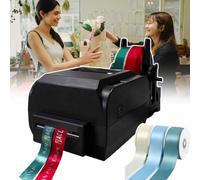 pealiritansemen Macchina da stampa a nastro di raso, stampante digitale per etichette, per artigianato, dessert, gioielli, con 4 rotoli di nastro per etichette, velocità di stampa 150mm/S, per negozio
