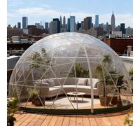 pealiritansemen Tenda A Cupola A Bolla da 4-8 Persone,Igloo da Giardino Trasparente con Luci da 10 M E Picchetti in Metallo,Cupola Esterna A Montaggio Rapido per Campeggio,Feste,Osservare Le Stelle