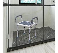 PEALOV Sedia Da Doccia Con Braccioli,Sedia Da Doccia Regolabile Con Braccioli, Carico Massimo 150 Kg Sedia Da Bagno Antiscivolo Per Disabili E Anziani