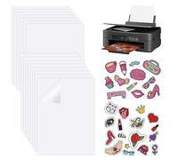 PEALOVCOM 15 Fogli di A4 Adesivi Trasparenti per Stampante Carta Adesiva Trasparente per Stampanti a Getto di Inchiostro Carta Vinile Stampabile Trasparente per Fai da Te, Artigianato (21x 29,7 cm)