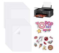 PEALOVCOM 30 Fogli di A4 Adesivi Trasparenti per Stampante Carta Adesiva Trasparente per Stampanti a Getto di Inchiostro Carta Vinile Stampabile Trasparente per Fai da Te, Artigianato (21x 29,7 cm)