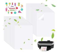 PEALOVCOM A4 Adesivi Trasparenti per Stampante Carta Adesiva Trasparente per Stampanti a Getto di Inchiostro Carta Vinile Stampabile Trasparente per Fai da Te, Artigianato (21x 29,7 cm) (50 Fogli)