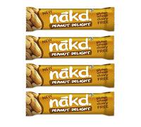 Peanut Delight - Nakd Raw Fruit Nut Bars 35 g ciascuno, senza zucchero lattiero-caseari, confezione da 4
