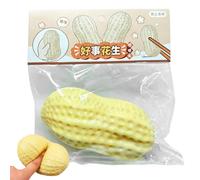 Peanut Squeeze Toy - Nut Fidget, 1 Pack Sensory Pod For Focus, Flexible Slow Rebound Shell With Hidden Seeds, Desk Accessory, Soft Texture Piece For Study, Office And Break Time