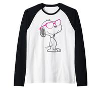 Peanuts Amore Bloom Snoopy Cuore Sfumature Vintage Classico:Fumetto: Maglia con Maniche Raglan