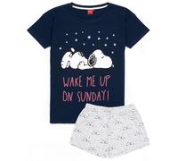 Peanuts Blu Snoopy Pigiama a maniche corte a gamba corta Donne