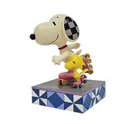 Peanuts By Jim Shore - Statuetta di Snoopy e Woodstock sui pattini a rotelle