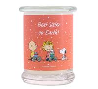Peanuts Candela profumata in vetro | Candela profumata Best Sister on Earth | Regali per sorella | Candela profumata per la casa | Candela in barattolo con elevata durata fino a 50 ore
