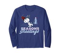 Peanuts Christmas Snoopy Seasons Greetings Sparkle Tree Anni '90 retrò Maglia a Manica