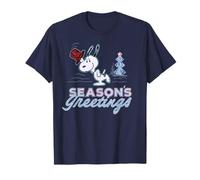 Peanuts Christmas Snoopy Seasons Greetings Sparkle Tree Anni '90 retrò Maglietta