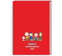 Peanuts Familienplaner-Buch A5 2026: Familienkalender mit 5 Spalten. Liebevoll illustrierter Buch-Kalender mit Einstecktasche und Schulferien. Terminplaner mit 160 Seiten.