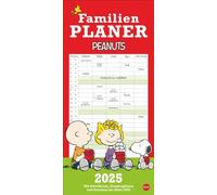 Peanuts Family Planner 2025: Calendario Famiglia a 5 colonne. Calendario da parete della famiglia illustrato in modo umoristico con Snoopy, Charlie Brown e Co. (Family Planner Heye)