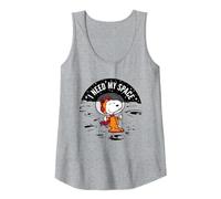 Peanuts - Ho Bisogno del Mio Spazio Canotta, Donna, Grigio Melange, XL